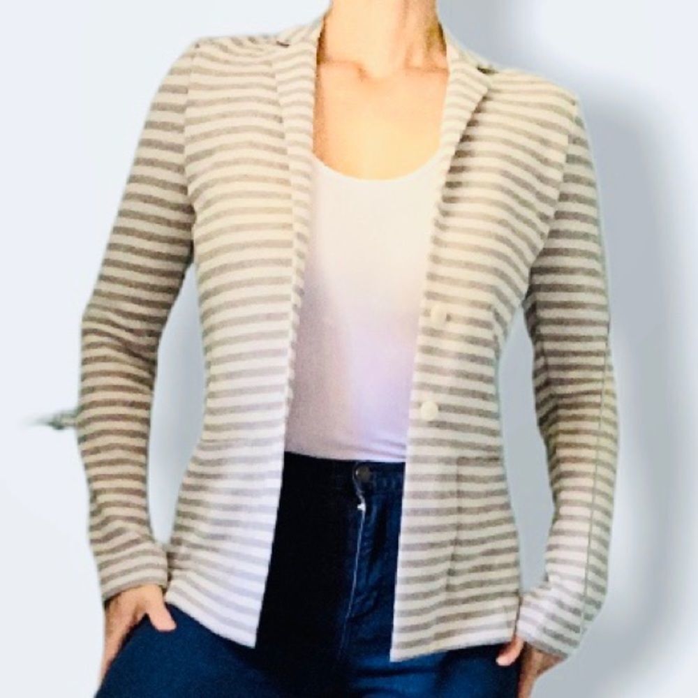 NWT WOOLRICH Striped Notch-Lapel Blazer